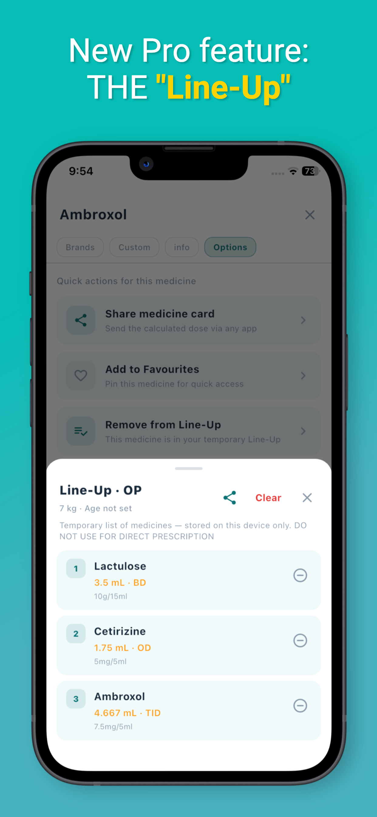 PediaRex The Line-Up OPD feature screenshot